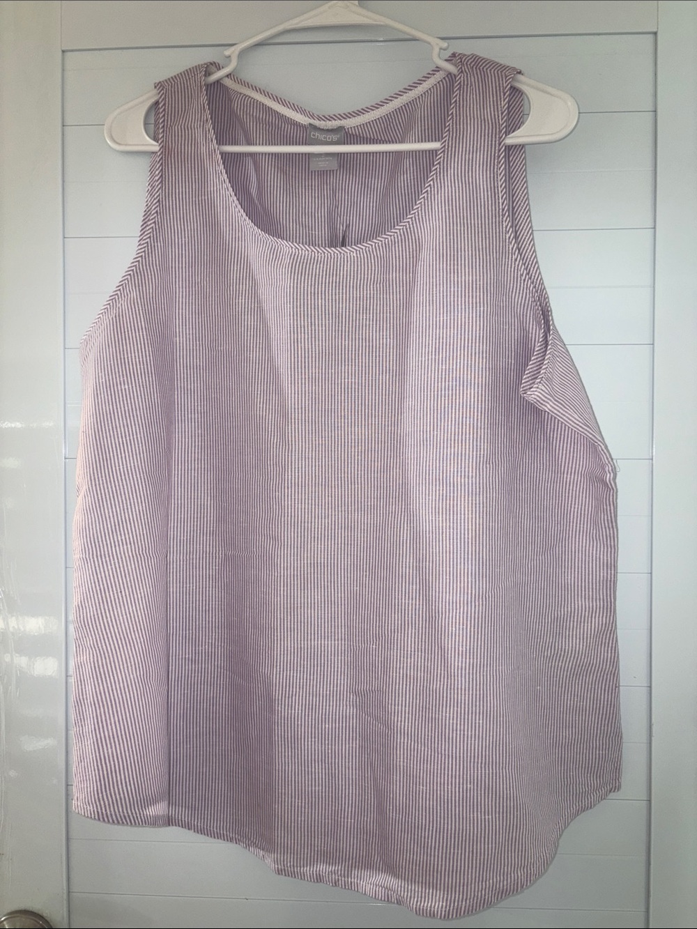 Chico's Lavender Pinstripe Sleeveless Tank Top